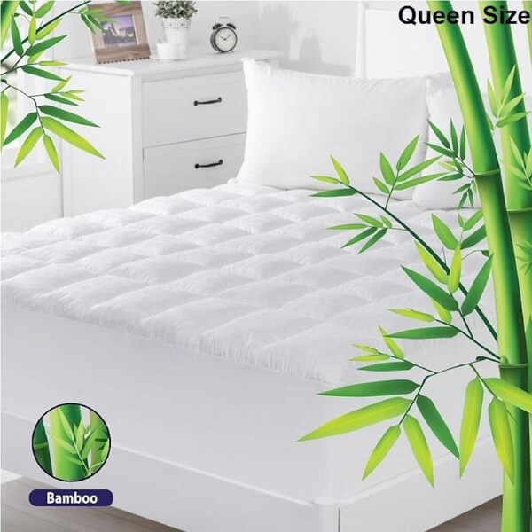 Queen Size Bamboo & Microfibre Mattress Topper Pad