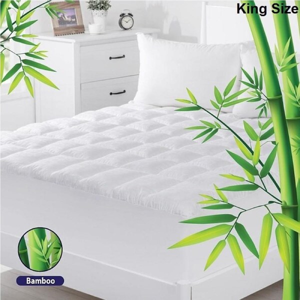 King Size Bamboo & Microfibre Mattress Topper Pad