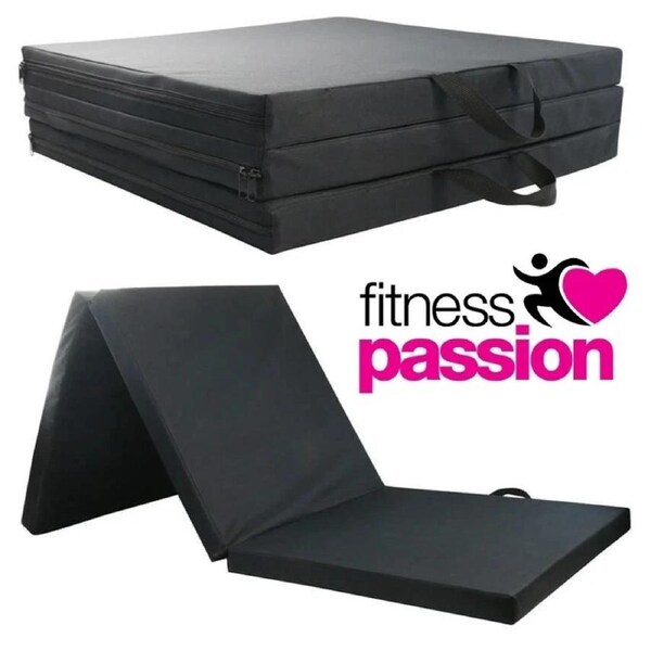 Folding Exercise Mat for Yoga, Pilates & Gym Black
