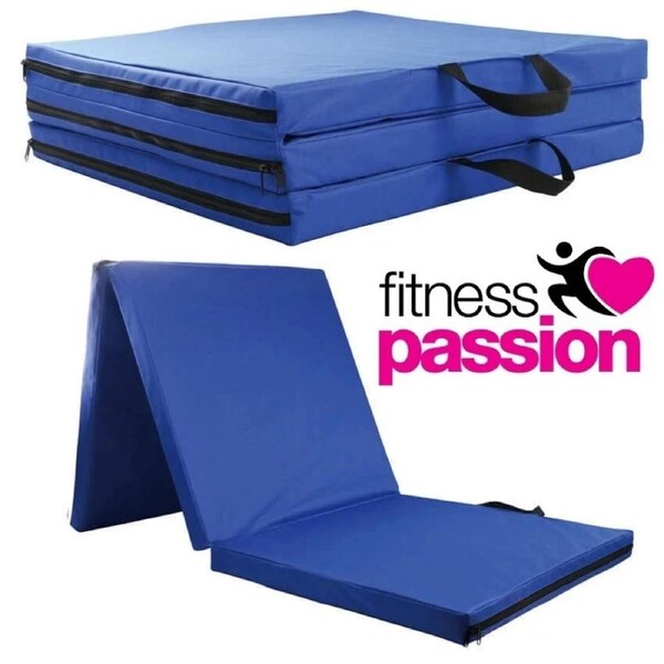Folding Exercise Mat for Yoga Pilates & Gym in Blue
