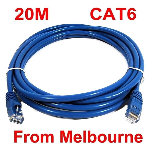 CAT6 Ethernet LAN Network Cable 20m 65 Feet in Blue