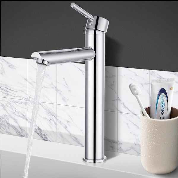 ACA Round Bathroom Taps Tall Basin Mixer Tapware Faucet Brass WELS Silver