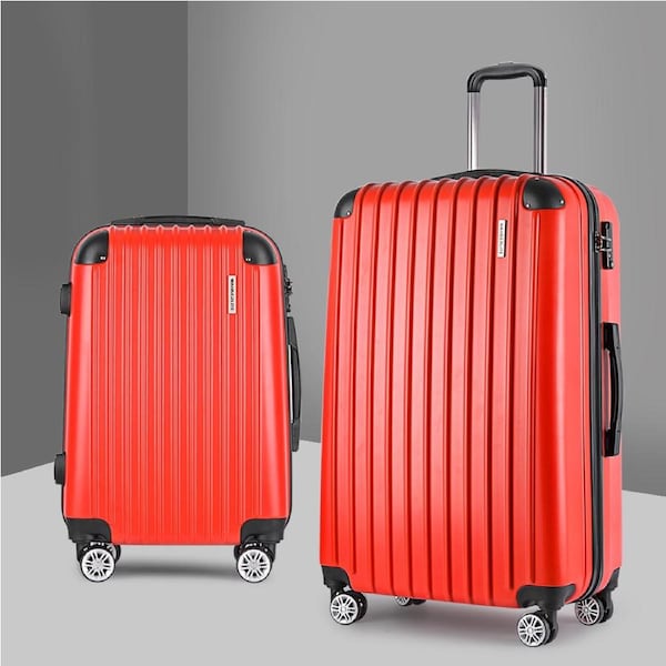 20" 28" 2pcs Wanderlite Luggage Set Travel Suitcase TSA Lock - Red