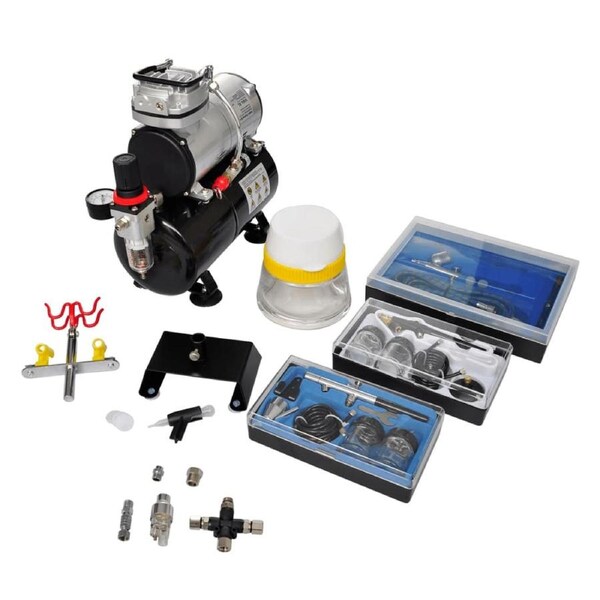 Airbrush compressor set with 3 pistols 310 x 150 x 310 mm vidaXL