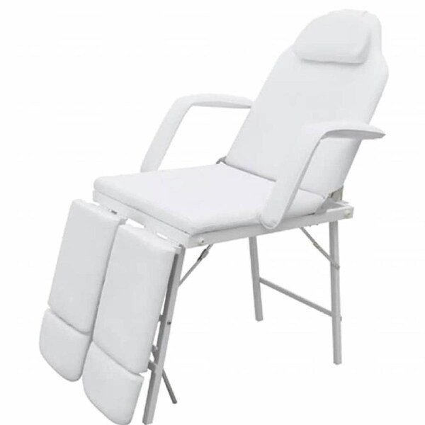 Portable Facial Treatment Chair Faux Leather 185x78x76 cm White vidaXL