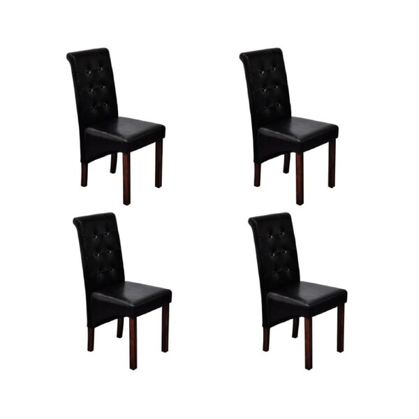 Dining Chairs 4 pcs Black Faux Leather vidaXL