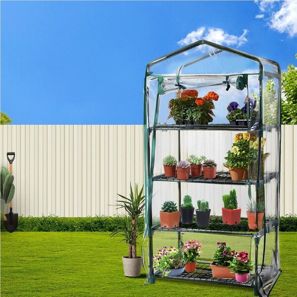 Green Fingers Greenhouse Mini Green House Planter Box 4 Tiers 1.6x0.7x0.5M