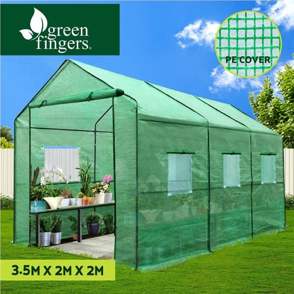 Green Fingers Greenhouse Gable Shed 2x3.5x2M