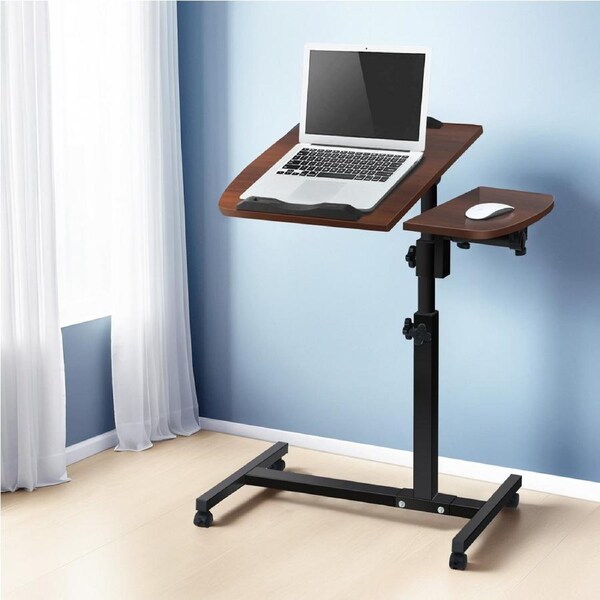 Artiss Laptop Desk Table Fan Cooling Walnut 60CM