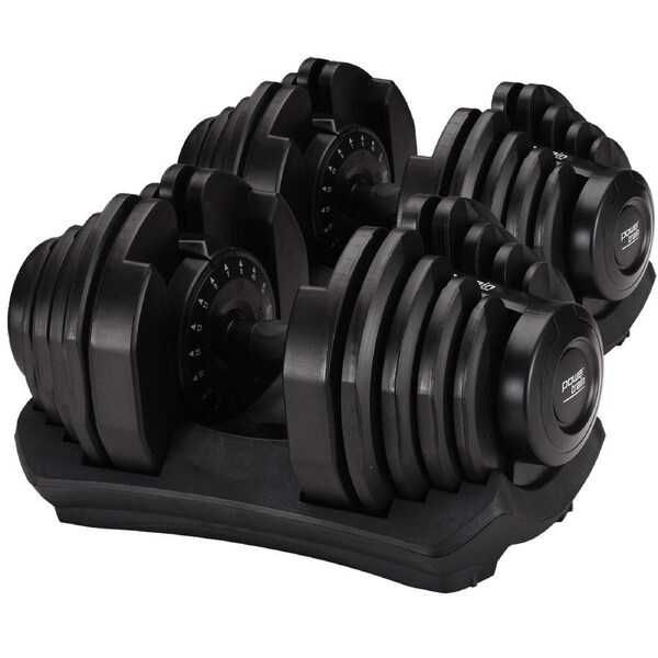Powertrain Adjustable Dumbbells Set Home Gym Exercise Equipment Free Weights 80kg