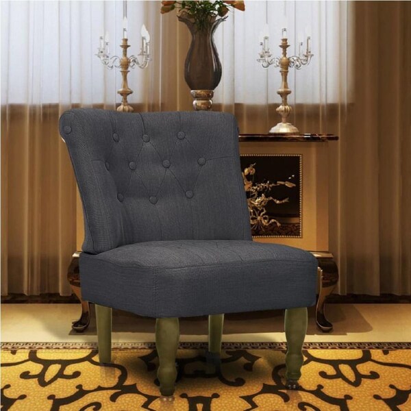 French Chair Grey Fabric vidaXL
