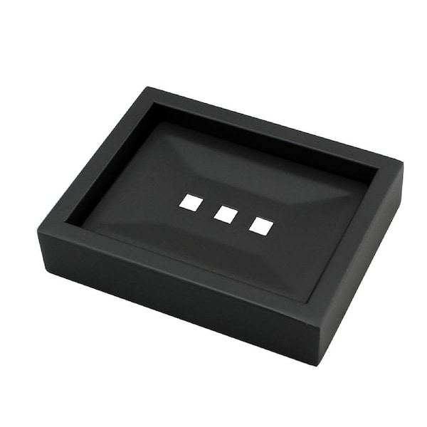 ACA Bathroom Square Soap Dish Holder Black