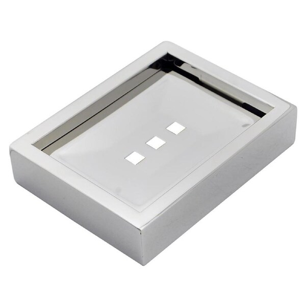 ACA Bathroom Square Soap Dish Holder Chrome