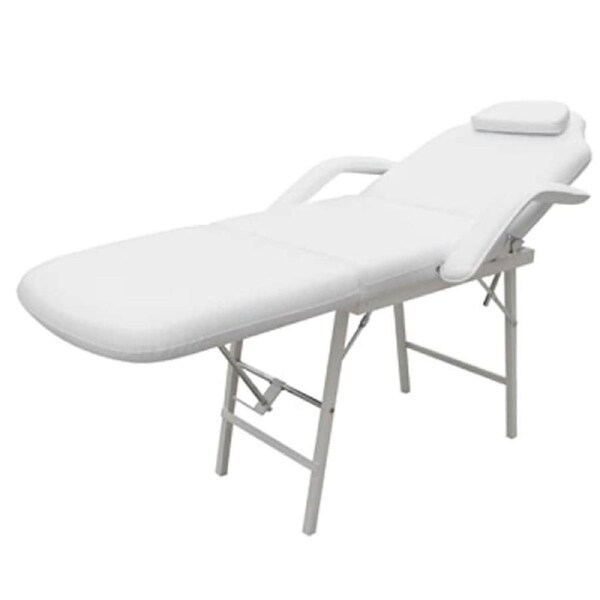 Portable Facial Treatment Chair Faux Leather 185x78x76 cm White vidaXL