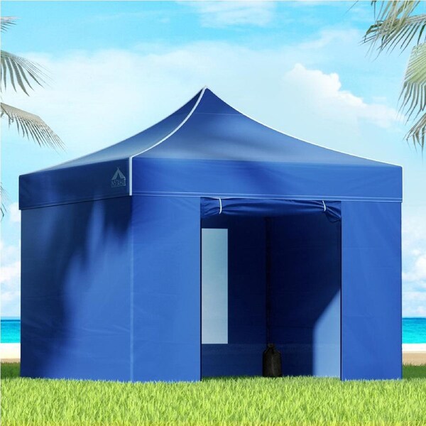 1 Gazebo 3x3m InstaHut Pop Up Marquee Camping Canopy Blue