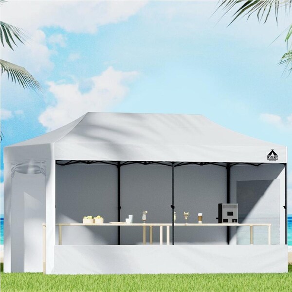 1 Set 3x6m Camping Gazebo InstaHut Marquee Canopy White