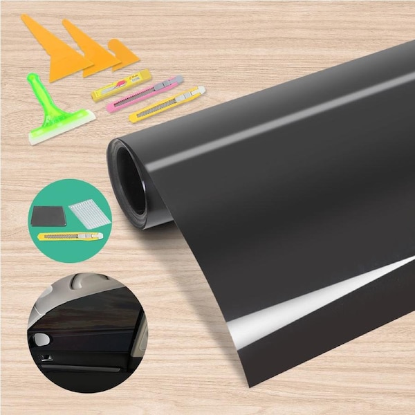 Giantz Window Tint Film Black Roll 5% VLT Home 76cm X 7m Tinting Tools Kit
