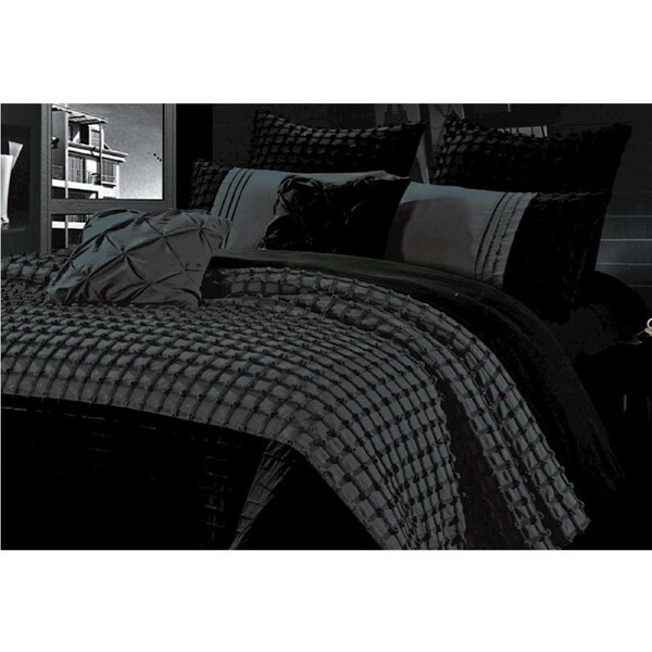 King Cossette Grey black 3pcs Quilt Cover / doona cover Set