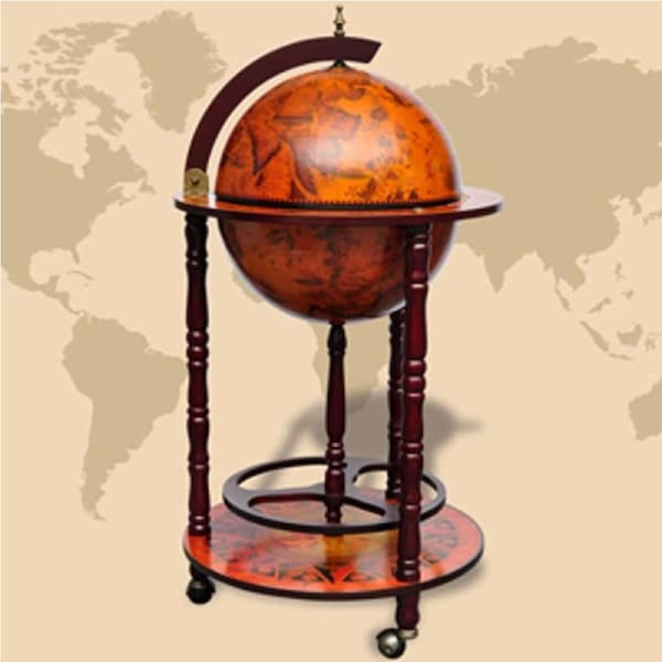 Globe Bar Wine Stand Eucalyptus Wood vidaXL
