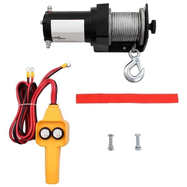 12 V Electric Winch 907 KG Wire Remote Control vidaXL