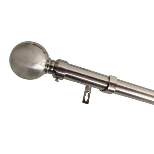 Extendable Curtain Rod in Brushed Silver 120-210cm