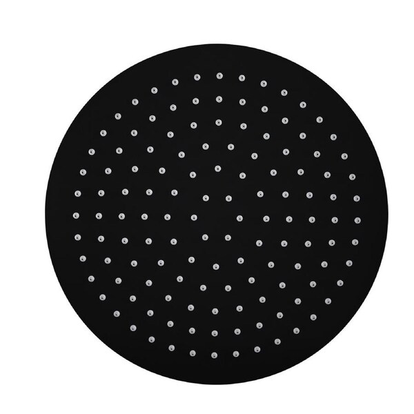 ACA 12" Super-Slim Round Rainfall 300mm Shower Head Matte Black Watermark WELS