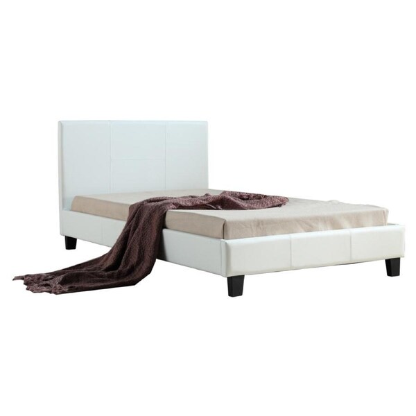 King Single PU Leather Bed Frame White