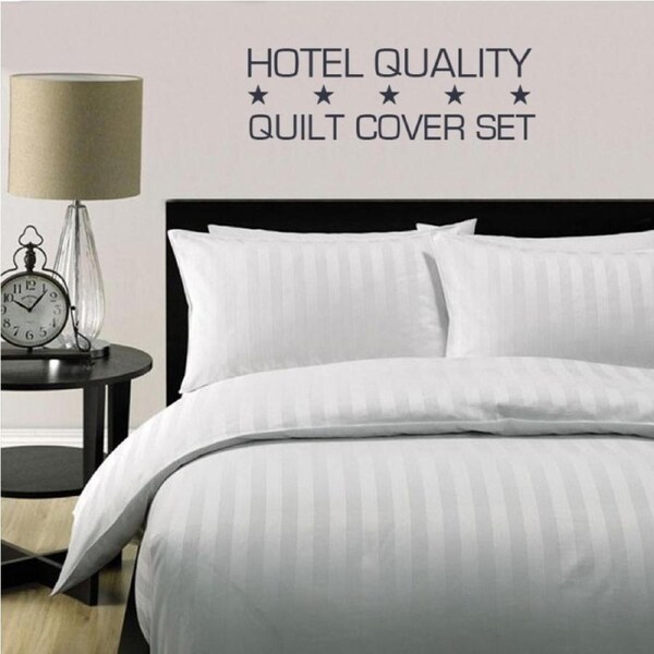 King Single Hotel Quality Quilt Cover Set in White