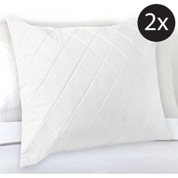2x European Fibre & Cotton Quilted Pillow Protector