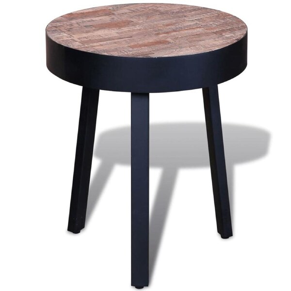 End Table Round Reclaimed Teak Wood vidaXL
