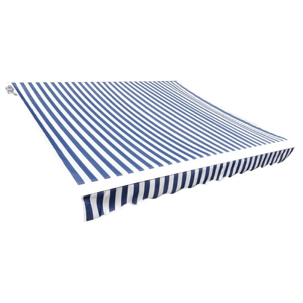 Awning Top Sunshade Canvas Blue & White 3 x 2.5m vidaXL