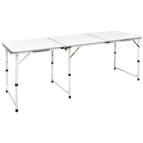 Foldable Camping Table Height Adjustable Aluminium 180 x 60 cm vidaXL