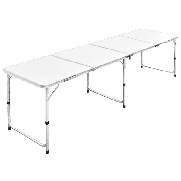 Foldable Camping Table Height Adjustable Aluminium 240 x 60 cm vidaXL