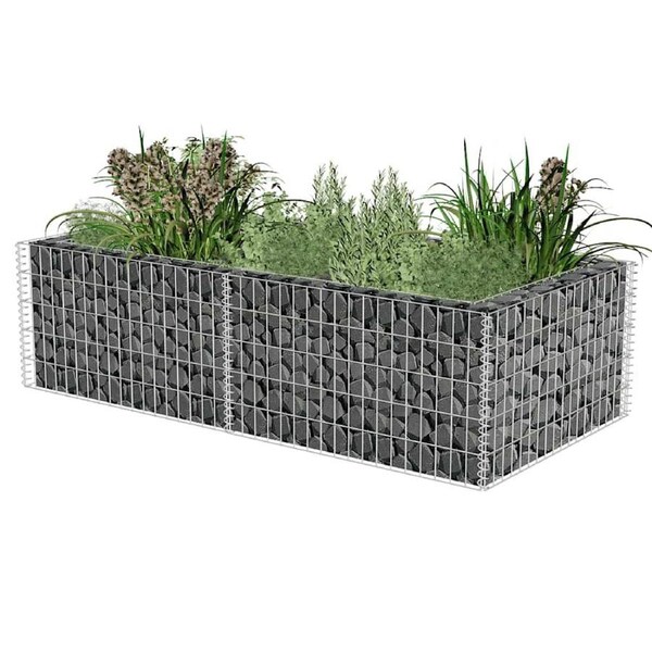 Gabion Planter Galvanised Steel 180x90x50 cm vidaXL