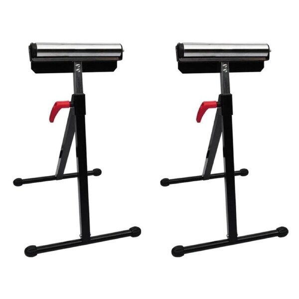 Set of 2 Adjustable Roller Stands vidaXL