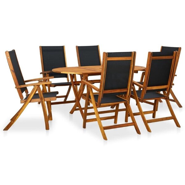 7 Piece Outdoor Dining Set Solid Acacia Wood vidaXL