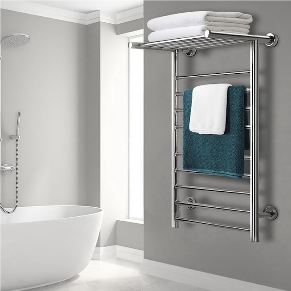 14 Bars Devanti Electric Heated Towel Rail Rack Wall Mounted Clothes Dry Warmer