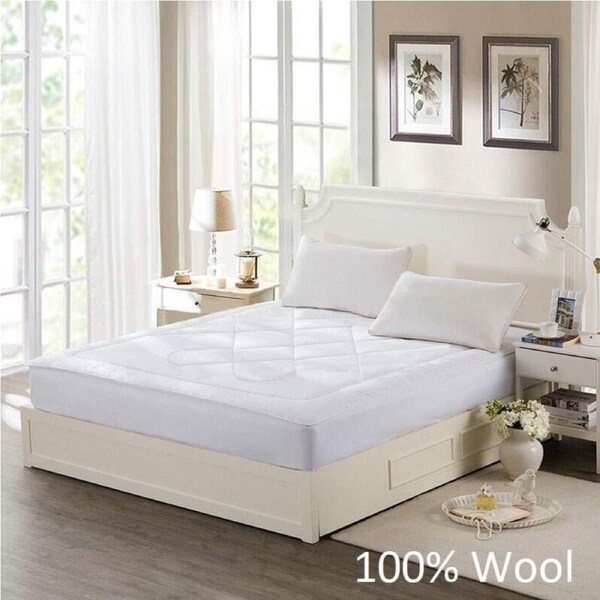 Single Size Wool Mattress Topper with Fitted Skirt