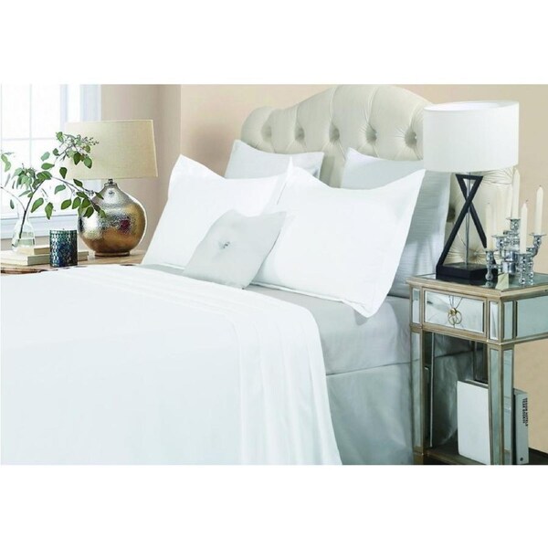 King Size Cotton Quilt Cover Set in White 1500TC