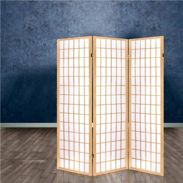 3 Panel Artiss Room Divider Screen 131x179cm Natural