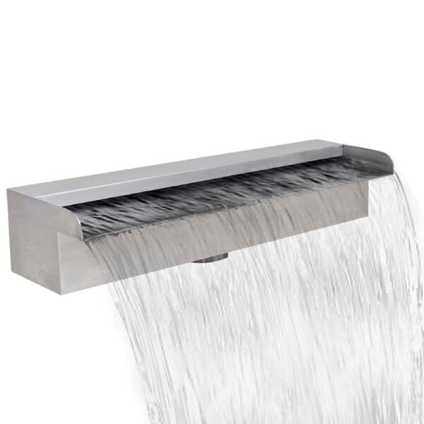 Rectangular Waterfall Pool Fountain Stainless Steel 45 cm vidaXL