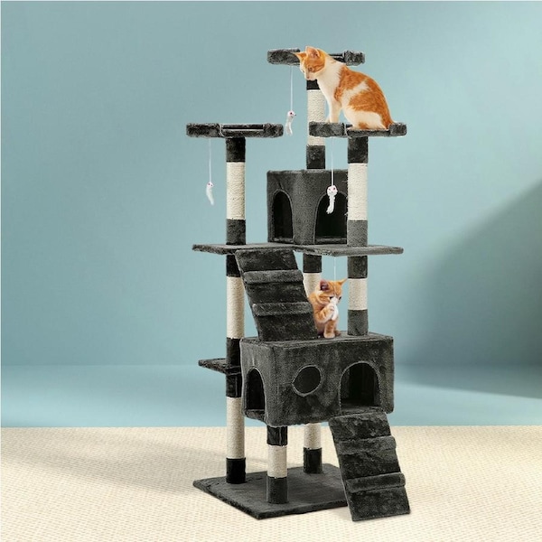 i.Pet Cat Tree Scratching Post Scratcher Tower Condo House Furniture Wood 180cm