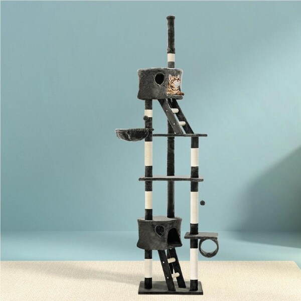 i.Pet Cat Tree Tower Scratching Post Scratcher Condo House Trees Grey 260cm
