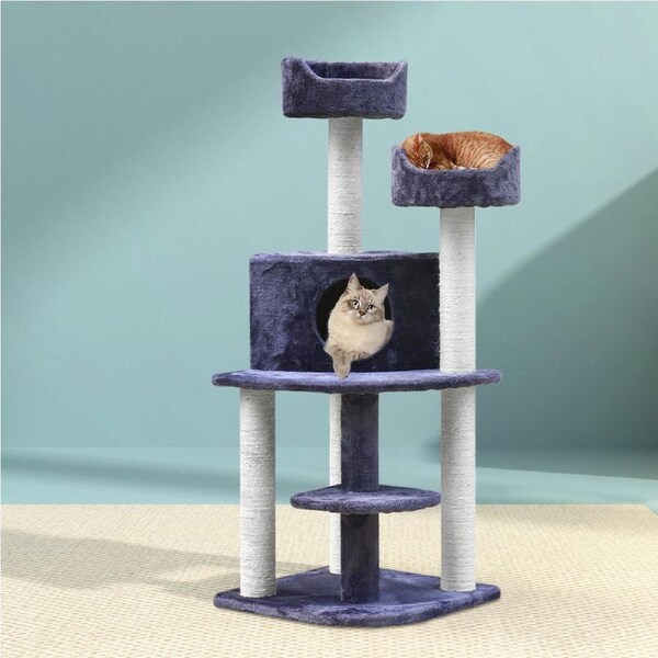 i.Pet Cat Tree 126cm Tower Scratching Post Scratcher Condo Trees House Grey