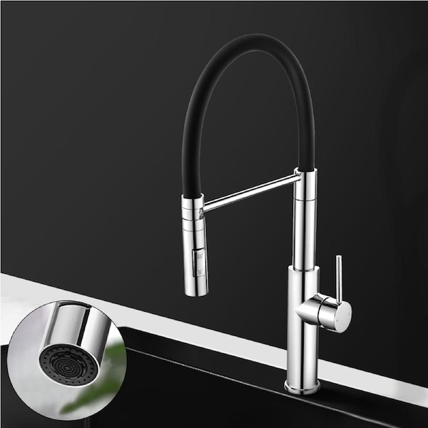 ACA Round Pull Out Down Spray Kitchen Laundry Sink Mixer Tap Faucet