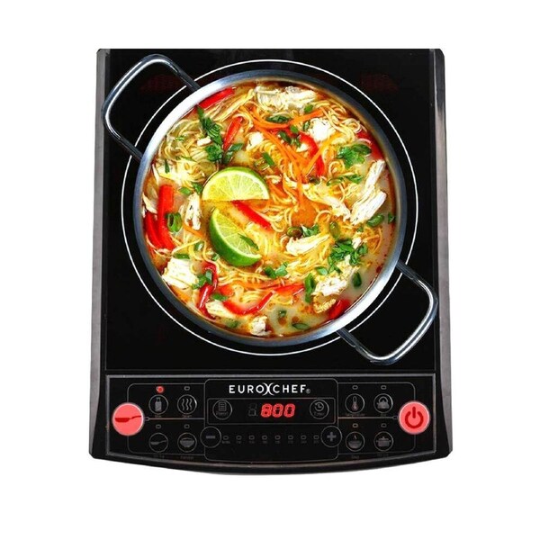 EuroChef Electric Induction Portable Cooktop Ceramic Hot Plate Kitchen Cooker 10AMP