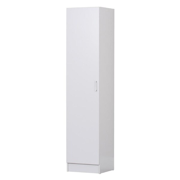 Single Door 5 Tier Cupboard Cabinet in White 180cm