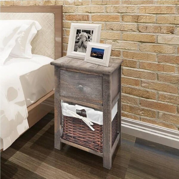 Bedside Cabinets 2 pcs Wood Brown vidaXL