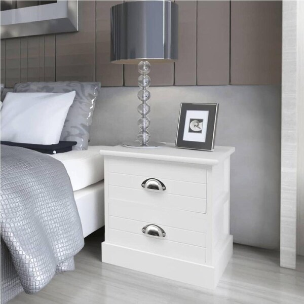 French Bedside Cabinets 2 pcs White vidaXL