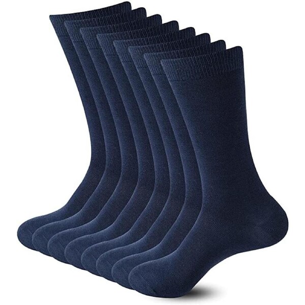 6 Pairs BAMBOO SOCKS Crew Natural Eco Healthy Enviro Unisex Work Business BULK Navy / 2-8